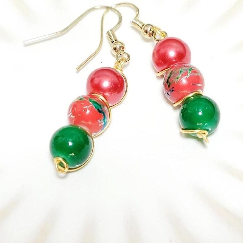 EarringS  648# bohemian earrings Vintage glass earrings Y2k earrings retro color